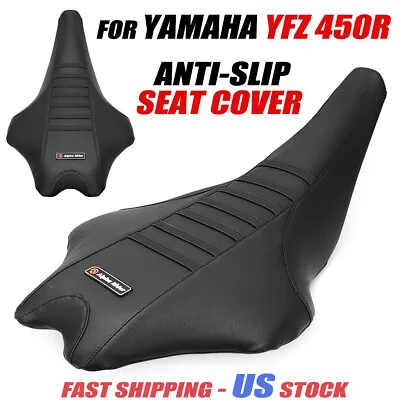 For Yamaha YFZ450R Seat Cover 2009 -2020 BLACK RIBBED GRIPPER YFZ 450R 450REL SE • $38.99