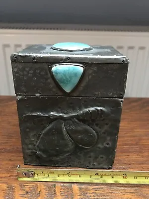 £50 • Buy Arts And Crafts Pewter And Ruskin Cabochon Butterfly Box For Cards