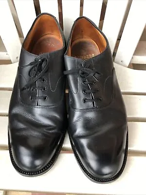 £44.99 • Buy Mens Gents Sanders Black Leather Derby Officers Shoes Uk 9 Eu 43
