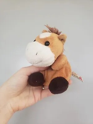 Keels Toy Cute Horse Pony Plush Soft Toy Brown Beanie Stuffed Animal Cuddly Toy • £9