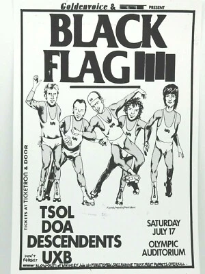 $14.95 • Buy Black Flag, Tsol, Doa, The Olympic Auditorium In La Vintage Punk Concert Poster