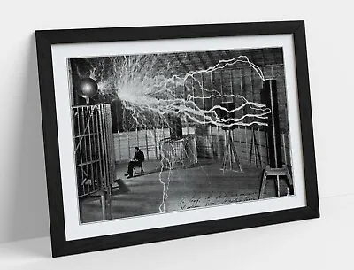 Nikola Tesla Faraday Cage -art Framed Poster Picture Print Artwork-black & White • £8.99