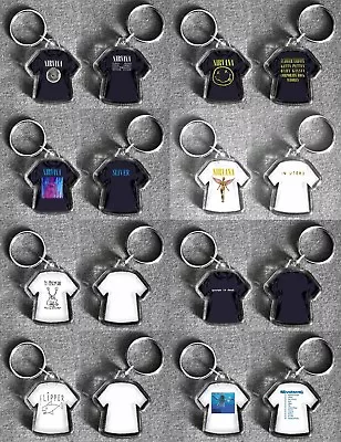 NIRVANA T-shirt Keyring KURT COBAIN Smiley In Utero Etc • $4.54