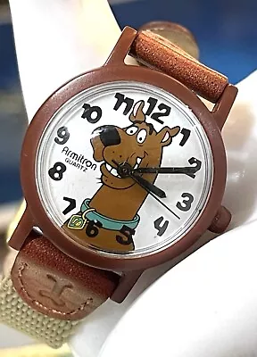 Vintage Armitron Scooby Doo 1998 Hanna Barbera Cartoon Dog Brown Band Watch • $17.24