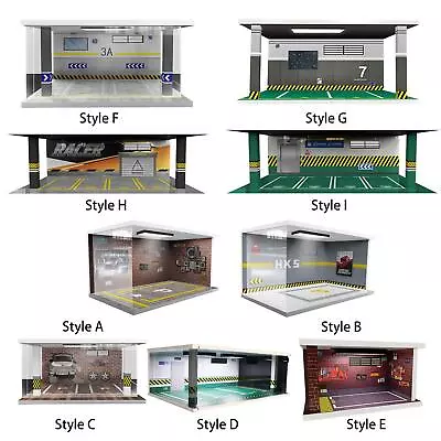 Diecast Car Garage Display Case Collectible Car Display Cabinet With Parking Lot • $38.16