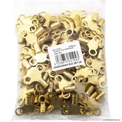 New 100pc Solid Brass Radiator Venting  Plumbing Bleeding Keys Air Valve Home • £21.99