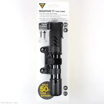 Topeak MOUNTAIN TT Twin Turbo 120psi Mini MTB Road Bike Pump Presta/Schrader • $28.65