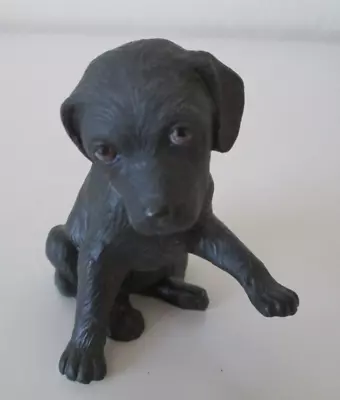 Black Labrador Retriever Sitting Dog Porcelain Figurine 2.5  Statue Vtg AZ38 • $8.50