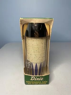 Vintage DIXIE Cup Dispenser Silver 30 Cups 9 Oz With Original Box ~ 1970's NEW • $24.99