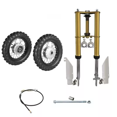 Front Fork Triple 10  Wheel 2.50-10 Tire Drum Dirt Bike For XR50R CRF50 50CC TTR • $299.61