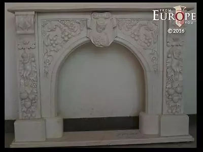 Beautiful Hand Carved Victorian Style Solid Marble Fireplace Mantel - Lst15 • $4500