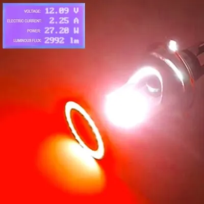 25W H4 HB2 9003 Motorcycle LED Headlight Kit Hi/Lo Power Red With Angel Eyes New • $13.43