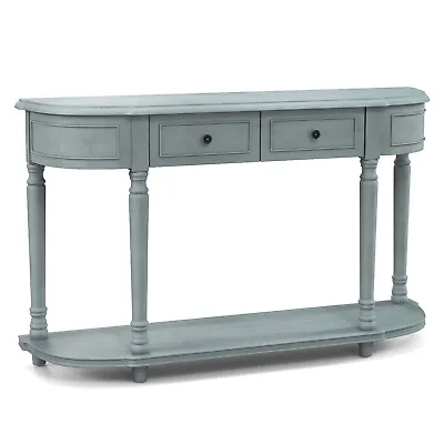 52  Long Sofa Table With 2 Drawers & Open Shelf Retro Console Table W/ Storage • $219.99