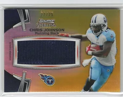 2012 Bowman Sterling Chris Johnson Jumbo Veteran Relic Gold Refractor /25 • $18.95