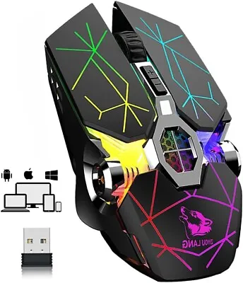 ZIYOU LANG Wireless RGB Multi Colour - Backlit Rechargeable Gaming Mouse • £13.48