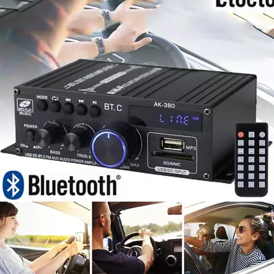 800W Bluetooth 5.0 Digital Power Amplifier USB Music Player FM Stereo Audio Amp • $21.59