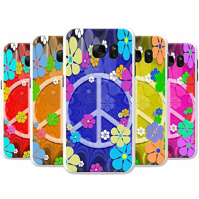 Hippy Flower Power Peace Sign Snap-on Hard Case Phone Cover For Samsung Phones • £4.95