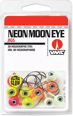 VMC Neon Moon Eye Jig Glow Kit Walleye Bass Perch And Panfish Jig Tackle • $13.08