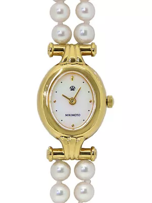 Wristwatch USED Women's MIKIMOTO JAL Original Pearl Watch Quartz White • $1260.77