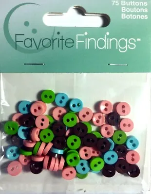 Mini Assorted Buttons By Favorite Findings - Pkg Of 75 • $3.95