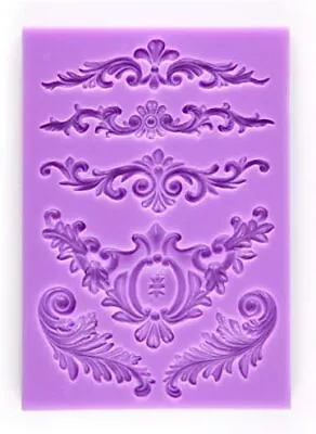 Vintage Curlicues Scroll Lace Fondant Silicone Mold High Definition Quality Cupc • $26.99
