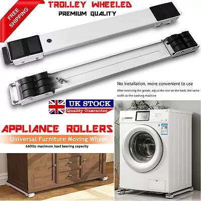 Heavy Appliance Wheels Moving Roller Trolley Arms 1 Pair Washing Machine Stand • £10.55