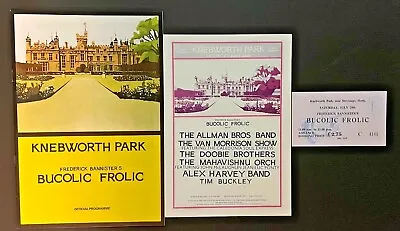 Allman Brothers Van Morrison  Mahavishnu Concert Program Handbill Ticket 1975 • $49.99