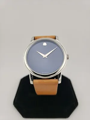 Movado Men's Stainless Steel Beige Leather Band Swiss Watch • $199.99