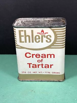 Vintage Ehlers | Cream Of Tartar | 2-3/4 Oz | Spice Tin | Empty • $9.99