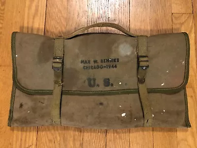 WW2 1944 US Army USGI Model 1921 M1921 OD Green Canvas Carpenters Tool Kit Bag • $76