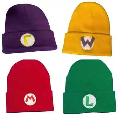 Mario Luigi Wario Waluigi Knit Hat / Beanie / Skull Cap - One Size - You Pick • $14.99