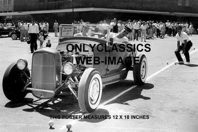$16.96 • Buy Ford Model A Flathead V-8 Hot Rod Meet Street Rod Poster Automobilia Circa 1957