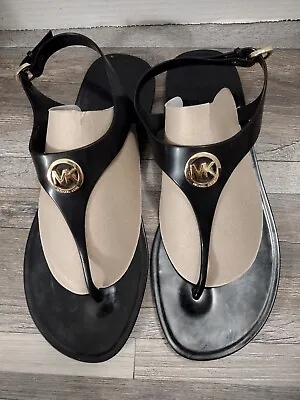 Michael Kors Womens Lillie Jelly MK Logo Plate Jelly Thong PVC Sandals US Sz 10 • $28