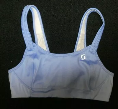 Moving Comfort Women's Light Blue Stretch Back-closure Sports Bra Sz 32B • $15