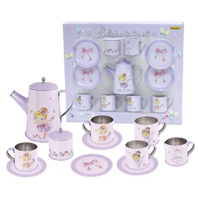 13pc Kaper Kidz Ballerina Kids/Childrens Play Tin Tea Party Mug Toy Set 3y+ • $42