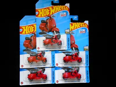 LOT (5) Hot Wheels 2024 D Case Factory Fresh Vespa 90 SS Super Sprint 1966 #71 • $29.95