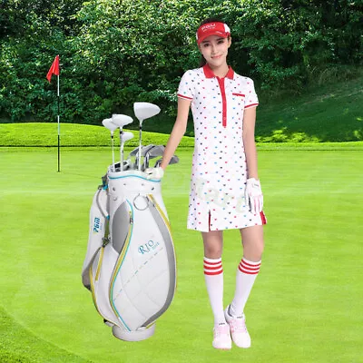 Ultra-light Portable Lady Golf Club & Shoe PU Leather Carry Travel Bag & Hood • $159.95