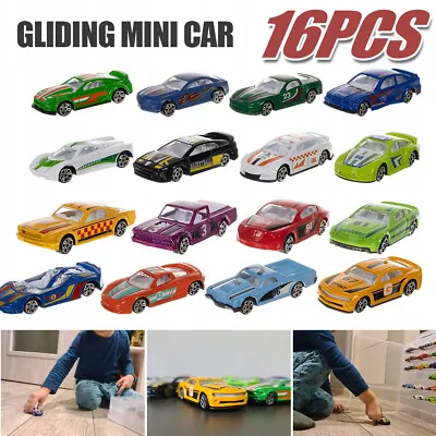 Kids Small Sport Cars - 16 Mini Colorful Toy Cars Metal Car Toys Kids Xams Gift • £10.89