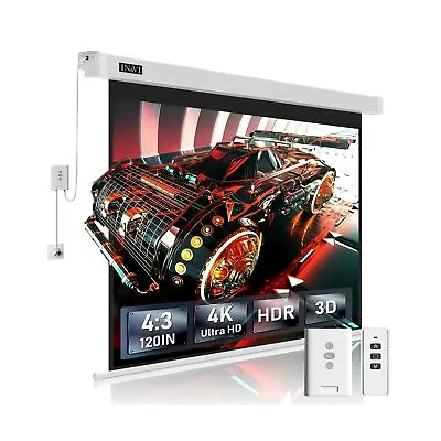 Motorized Projector Screen178°Viewing Angle Electric ALR Movie Screen 4:3  • $224.97