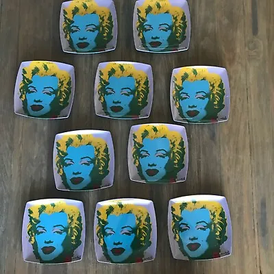 Set Of 10 Precidio Objects Marilyn Monroe Pop Art Andy Warhol 8  Melamine Plates • $130