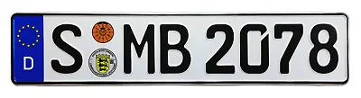 Mercedes Stuttgart Rear German License Plate By Z Plates Wtih Unique Number NEW • $34.99