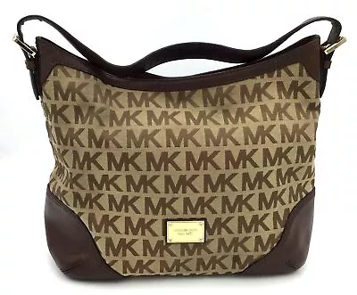 Authentic Michael Kors Women's Tan Brown Signature Luxury Shoulder Bag W/COA • $24.99