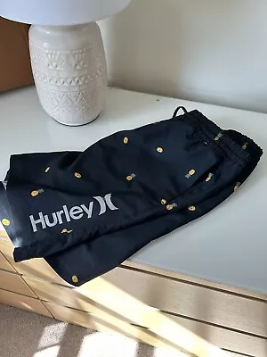 Hurley Men’s Swim Trunk Sz. L EXCELLENT Black Pineapples - Worn Once Very Clean • $10