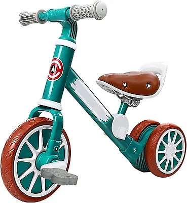 2-in-1 Kids Balance Bike Tricycle Bicycle Removable Pedal Learning Bike • £28.99