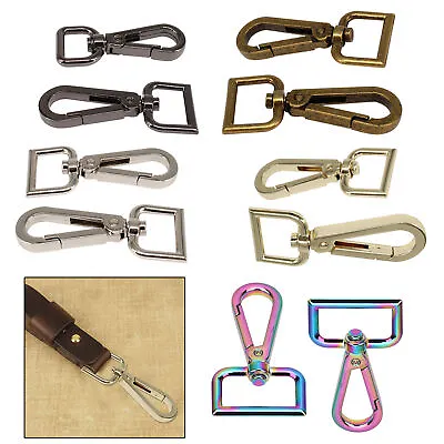 Lobster Trigger Swivel Clasps With D Rings Hooks For Leather Handbags Purses • £3.39