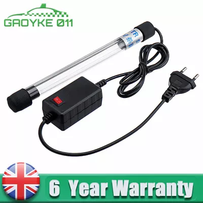Aquarium Submersible UV Light Sterilizer Pond Fish Tank Germicidal Clean Lamp UK • £12.91