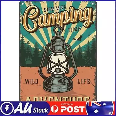 Home Rust Free UV Protected Metal Camping Lamp Sign Vintage Bar Wall Art Poster • $10.09