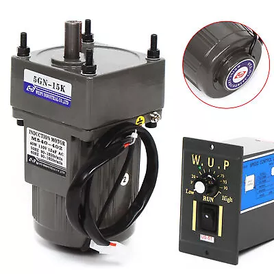 110V 40W AC Gear Motor Electric Motor Variable Speed Controller 1:15 90 RPM/min • $59