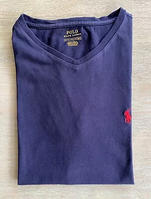 Polo Ralph Lauren Navy Men's V-Neck T-Shirt Size XS • $15