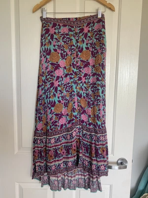 $90 • Buy Size 8 Arnhem Spanish Rose Turquoise Maxi Long Floral Skirt
